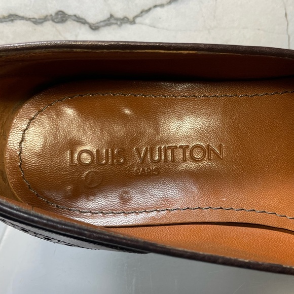 Louis Vuitton dress shoes loafers men brown leather tassel sz 8M made in italy - Picture 16 of 16